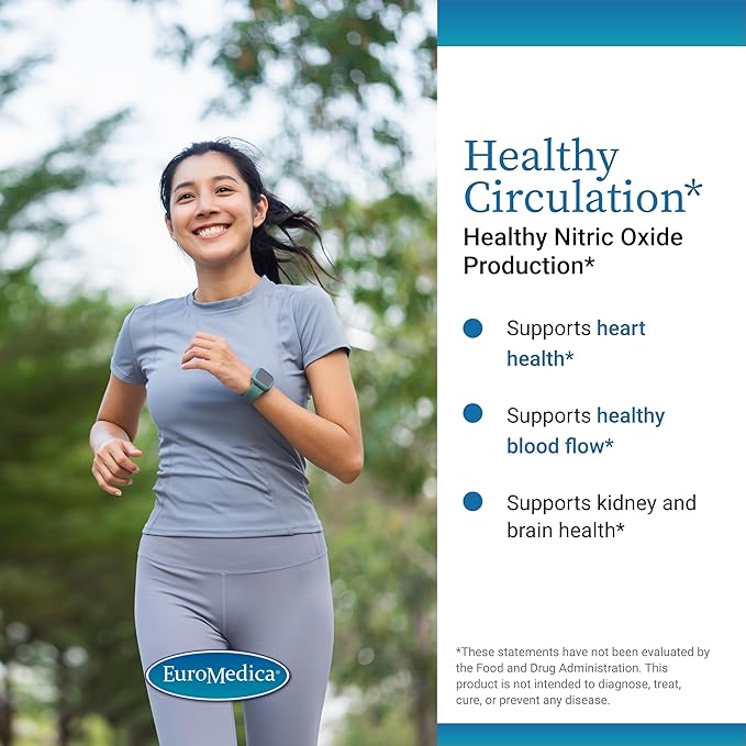 EuroMedica Healthy Circulation - Dietary Supplement for Healthy Circulation Support - Healthy Blood Flow & Heart Function Aid - Non-GMO & Vegan Capsules - 30 Capsules (30 Servings)