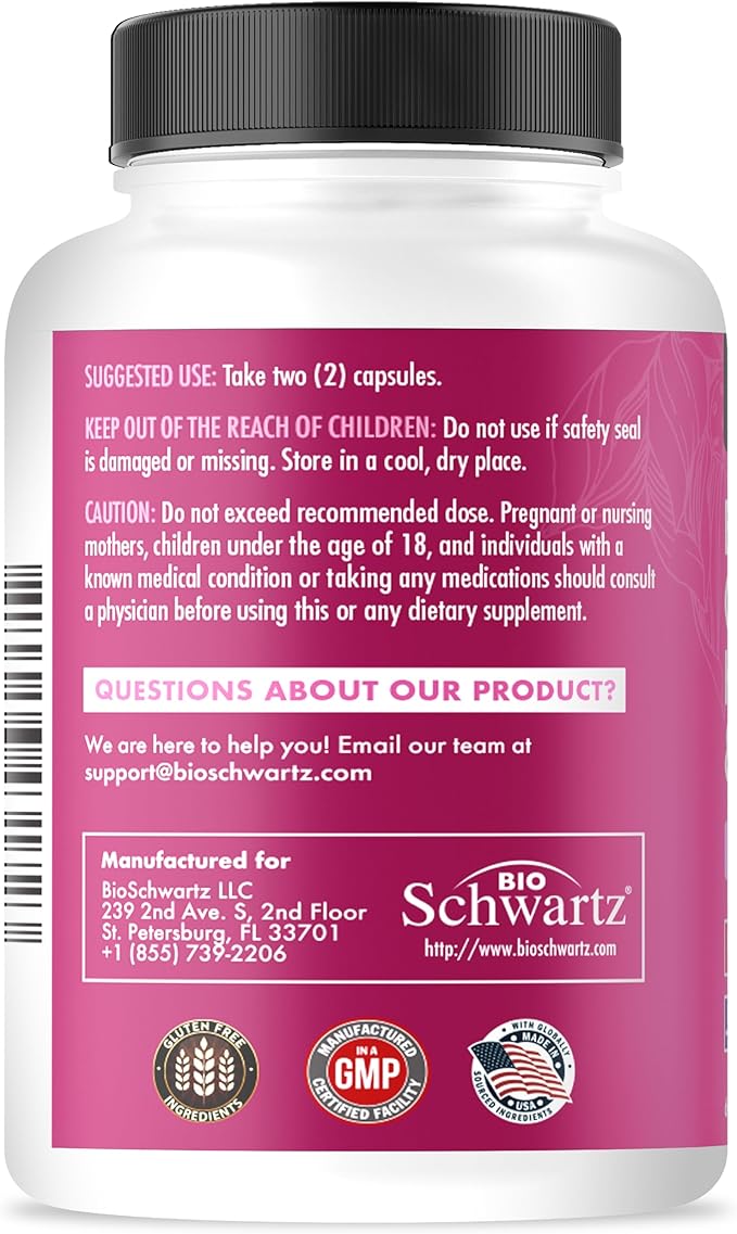 BioSchwartz Biotin Collagen Keratin Supplement - Hair Vitamins for Women - 10000mcg Biotin with Hyaluronic Acid & B Complex - Non-GMO 60 Capsules Beauty Supplement - Hair and Nails Vitamins for Women