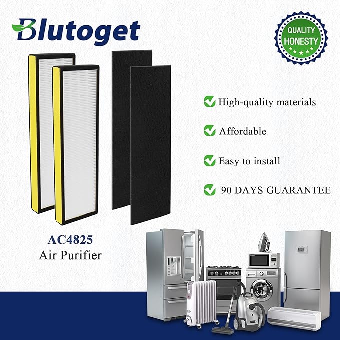 FLT4825 Replacement Filter B Replaces AC4825 AC4825DLX AC4825E replacement filter (FLT4825 hepa filter b replacement Pack of 2 x HEPA Filters + 2 x Carbon Pre-Filters) by Blutoget