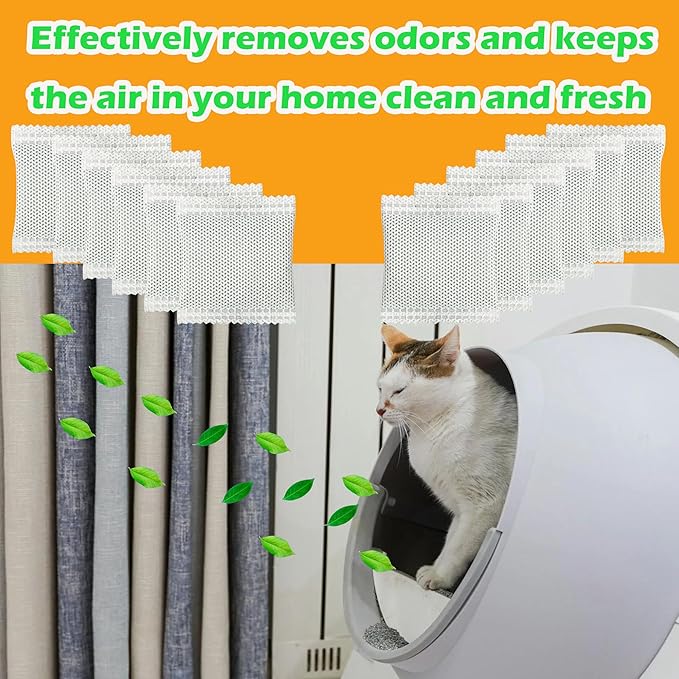 12 Pack Activated Charcoal Filters Refills for PuraMax Automatic Litter Box, Pet Odor Eliminator for PuraMax Self-Cleaning Cat Litter Box