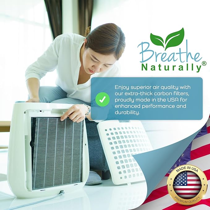 Breathe Naturally - Hapf600 HEPA Carbon Filter Replacement for Holmes Air Purifiers - High Efficiency Carbon Air Cleaner Filters - Compatible with Holmes HAPF600 Series - (10 Pack Carbon Filter C)