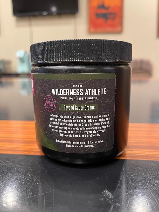 Wilderness Athlete - Green Infusion | Supergreen Superfood Power Greens Powder - Wheatgrass Powder with Astragalus Root, Green Tea Extract, & Chlorella - 30 Serving Tub (Chocolate Mint)