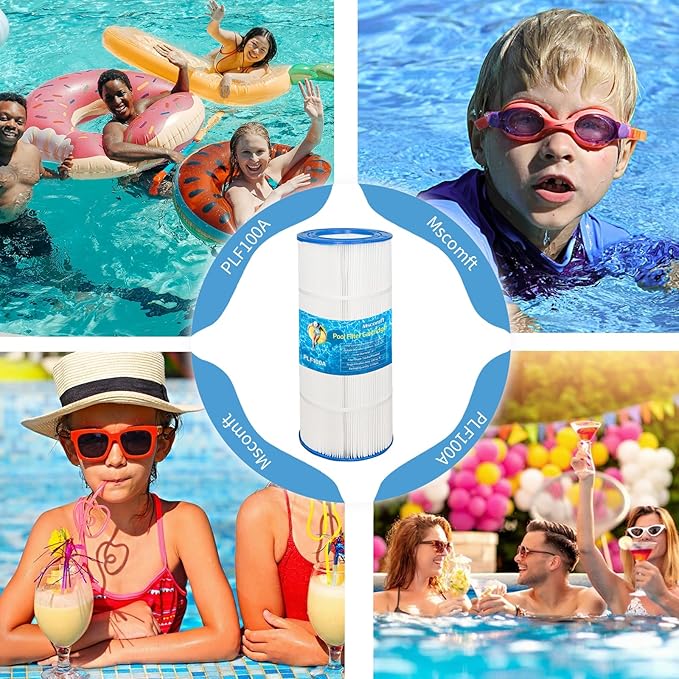 1 Pack PLF100A Pool Filters Provides Clean Water Filtration, Replaces for Pentair CC100, CCRP100, PAP100, PAP100-4, Unicel C-9410, R173215, Filbur FC-0686, L xOD:23 5/8" x10 1/16", 100 Sq.Ft
