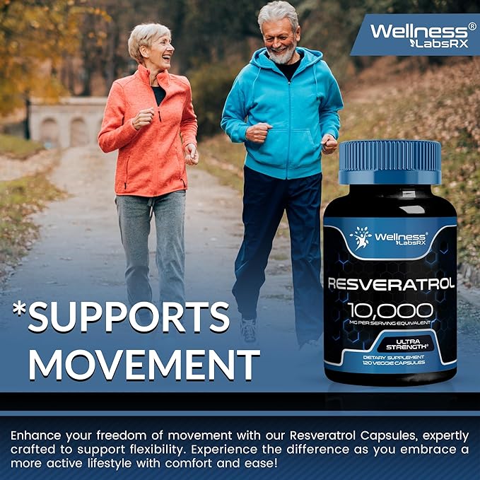 Resveratrol 120 Capsules, Resveratrol Supplement, Resveratrol 1000mg Polygonum Root, Trans Resveratrol for Healthy Aging, Heart, Brain Health Support - Vegan, Keto