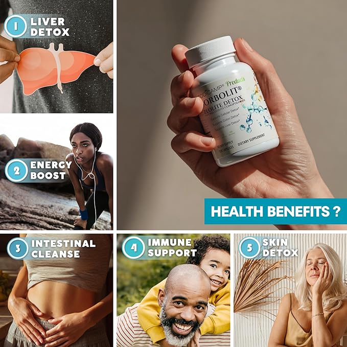 Zeolite Detox Capsules - 120 Zeolite Capsules - 1-2 µm Clinoptilolite Zeolite Detox - 2 Months Supply Zeolite Clinoptilolite Capsules - Zeolite Sorbolit Detox - Zeolite Pills