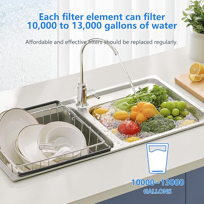 BLUERISE 5 Micron 10" x 2.5" Water Filter Replacement Whole House Sediment Home Water Filter Replacement Cartridge Ro Sediment Filter Easy Installation Fits Any 10" Reverse Osmosis Unit - 6 Pack