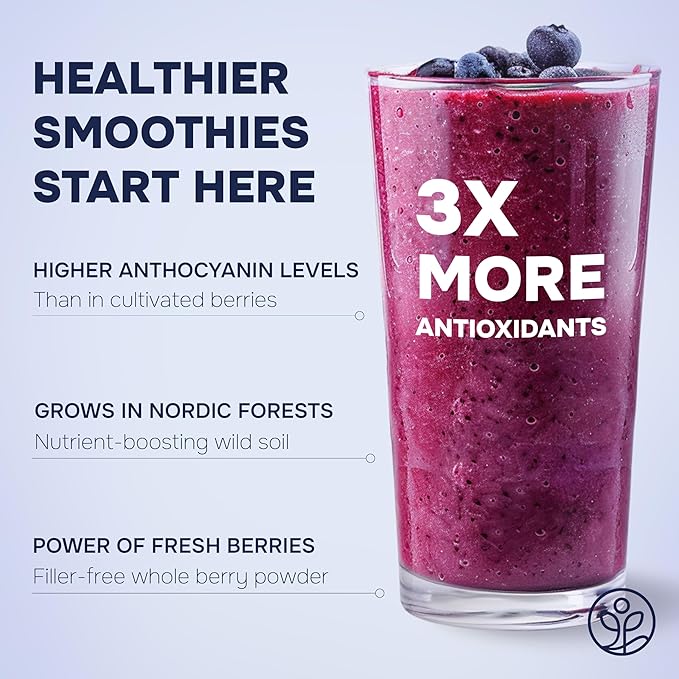 Jungle Powders Wild Blueberry Powder Organic 5 Ounce Bag USDA Certified - Antioxidant Rich Smoothies Freeze Dried Blueberries Organic Blueberry Extract for Baking From Whole Dried Organic Blueberries
