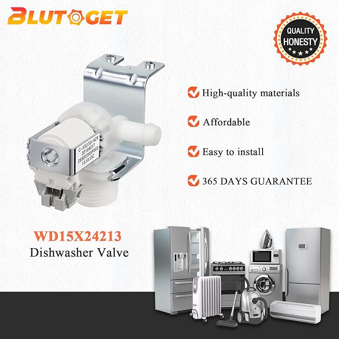 WD15X24213 WD15X22999 WD15X26140 Dishwasher Valve by Blutoget -Compatible for GE Dishwasher-Replaces 4547181 AP6286892 PS12342758 EAP12342758 WD15X20119 WD15X21340