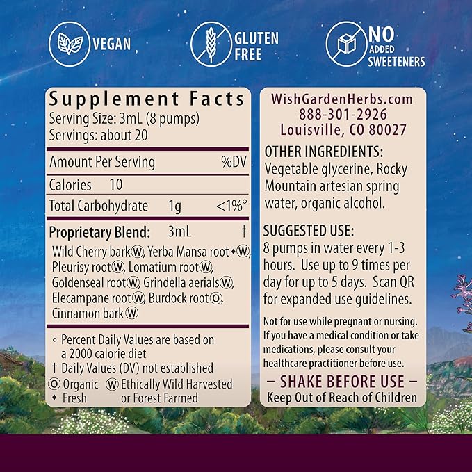 WishGarden Herbs Get Over It! - Herbal Immunity Recovery Supplement & Immune Booster Tincture, Provides Immunity Boost to Help Eliminate Stubborn Conditions, Immune Support, Lung Support, Biotic, 4oz