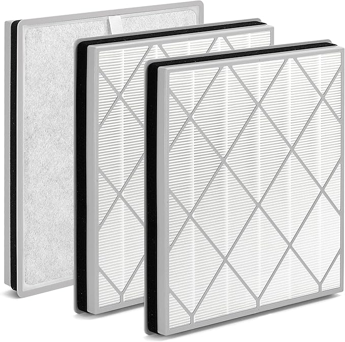 HE401 Filter Replacement for Shark Air Puri-fier 4 Filter Replacement, Compatible with Shark Air Puri-fier 4 HE400 HE401 HE402 HE405, 3-Pack H13 True HEPA with Advanced Odor Lock Filter