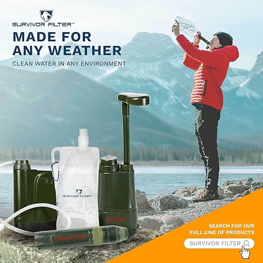Survivor Filter PRO X - Electric Portable Camping Water Filter - Filters Bacteria, Parasite, Viral