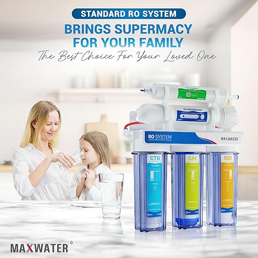 Max Water 5 Stage 100 GPD (Gallon Per Day) RO (Reverse Osmosis) Standard Water Filtration System for Heavy Duty - Under-Sink/Wall Mount - Model: RO-5C2