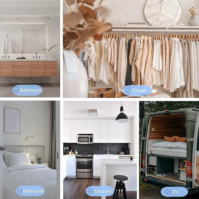 12 Pack Reusable Moisture Absorbers, Fragrance Free Hanging Closet Dehumidifier Bags, Moisture Absorbers Refill Beads (80 oz.)