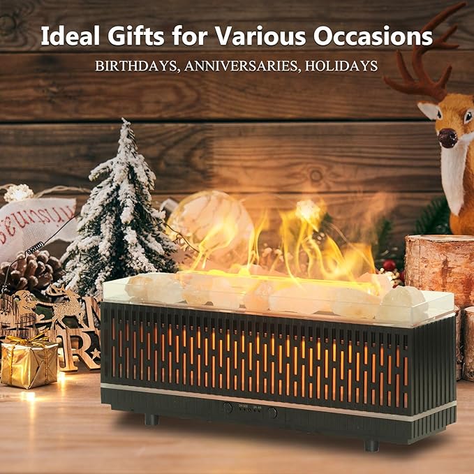 Essential Oil Diffuser for Home 200ML, Himalayan Salt Lamp Diffuser Aromatherapy Diffuser with Ultrasonic Humidifier 7 LED Colors 2 Timing Modes Auto Off Diffuser for Spa,Yoga,Office