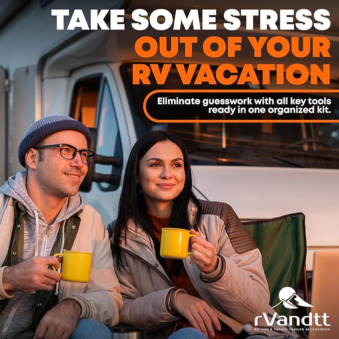 RV Fresh Water Kit - RV Water Pressure Regulator, Inline Water Filter, Hose Splitter, Brass Elbow, Flexible Connector, Hose Quick Connects, Leak Repair Kit, and Carrying Case