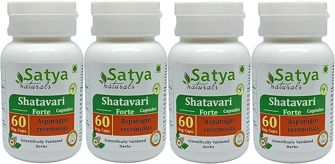 Generic Capsule Shatavari Forte (Asparagus racemosus) Capsules, Pack of 60 x 500 mg. Veg. Capsules (Set of 4)
