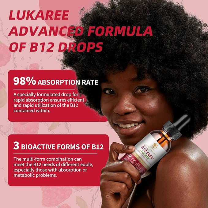 Vitamin B12 Sublingual Drops Vegan B12 Vitamins Liquid-Full Spectrum-Methylcobalamin, Adenosyl & Hydroxy B12, for Energy, Focus, Mood & Immune Support- 2 Month Supply, 2 fl oz