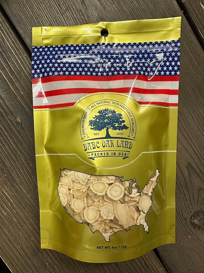 American Ginseng Slices from Wisconsin, DOL American Wisconsin从Ginsengs Slices Root for Tea, Energy for Men Women Mental Health Boosts Immunity, Gluten Free, 花旗参/西洋参 Long Strip 1 Bag of 4OZ