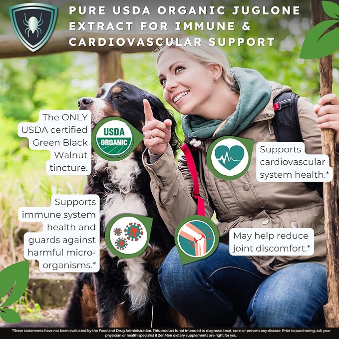 Zenmen Tick-Borne Support Complete Bundle - Longer Term Wellness Support After Exposure - 3 Tick Immune Support + 2 Monolaurin + 3 Green Black Walnut Tincture + 3 Garlic Tincture