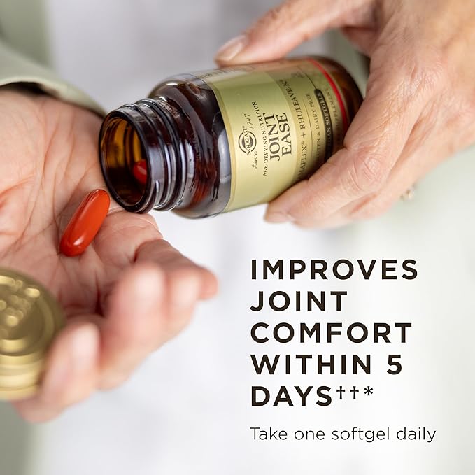 Solgar Joint Ease Supplement for Joint Health and Flexibility, Boswellia and Turmeric Extracts, Vitamins D and C, Vegan, Age-Defying Nutrition for Men and Women, Gluten-Free, 30 Servings