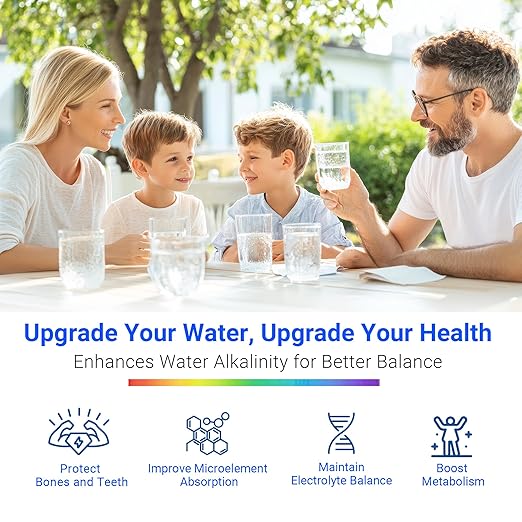LCF Alkaline Countertop Water Filter, ππ’π₯π―ππ« ππ¨π§π¬ Enhanced 6-Stage Stainless Steel Water Filter for Sink Faucet, Reduces Heavy Metals, Bad Taste & 99% Chlorine, 16,000 Gallons(2 Filters)
