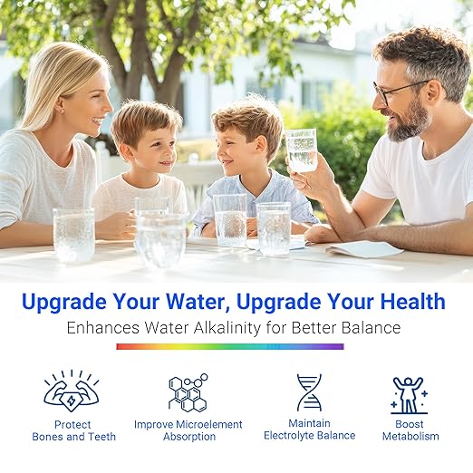 LCF Alkaline Countertop Water Filter, ππ’π₯π―ππ« ππ¨π§π¬ Enhanced 6-Stage Stainless Steel Water Filter for Sink Faucet, Reduces Heavy Metals, Bad Taste & 99% Chlorine, 16,000 Gallons(2 Filters)