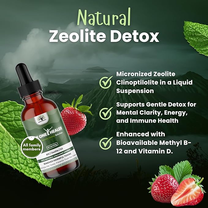 Zeolite Detox for Kids and Adults - The One Healer - Pure Zeolite Drops for Heavy Metal Detox, Full Body Detox Cleanse, Pack of Two Bottles