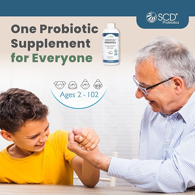 SCD Essential Probiotics for Women, Men, Kids and Toddlers, Live Probiotic for Digestion and Immunity, Gut Health Liquid Probiotic Supplement with 11 Strains – 16.3 fl oz by SCD Probiotics