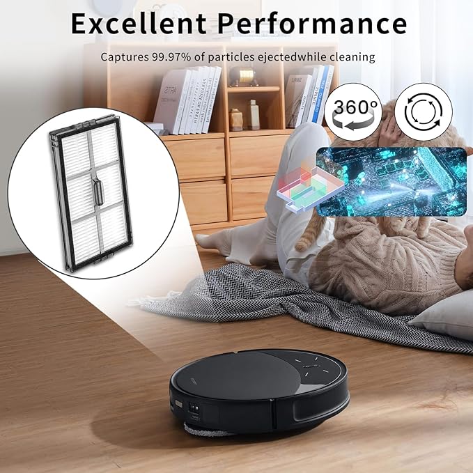 (4Sets)Replacement Washable HEPA Filter Compatible With Roborock Saros 10R / G20s Ultra Robot Vacuum Cleaners, High Efficiency Filter Accessories Kit Filters Replacement Parts