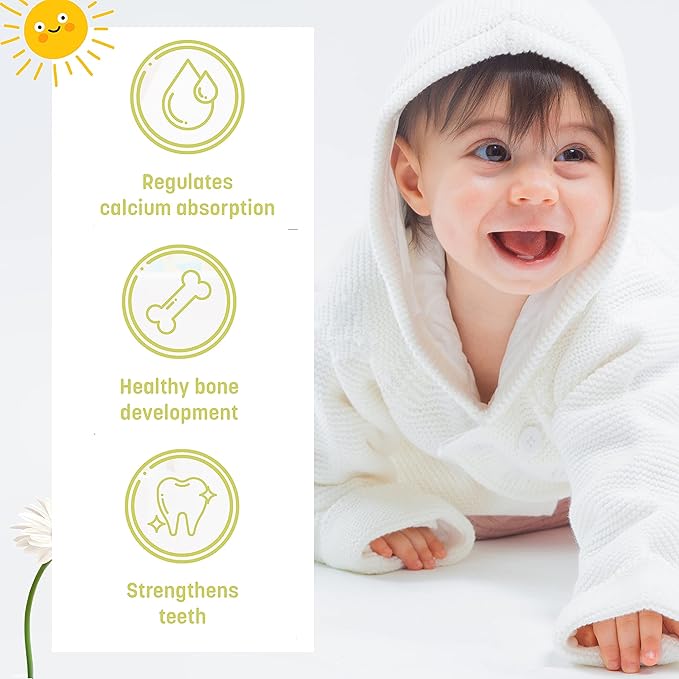 Organic Baby & Infant Vitamin d Drops - Vegetarian 400 IU Liquid Vitamin d3 for Babies & Newborn | No Sugar or Flavors | Non-GMO | Gluten Free & Tummy Gentle | Ages 4 & Under - Pack of 3