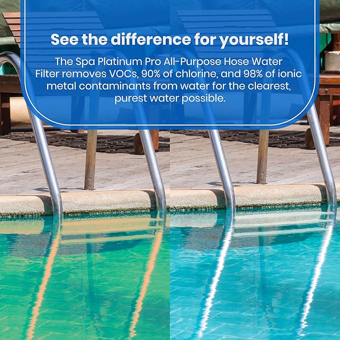 Spa Platinum Pro All Purpose Hose Water Filter for Pools, Spas, and RVs | High Performance Water Filtration System | Filters Up to 40,000 Gallons for Clean and Safe Water Use