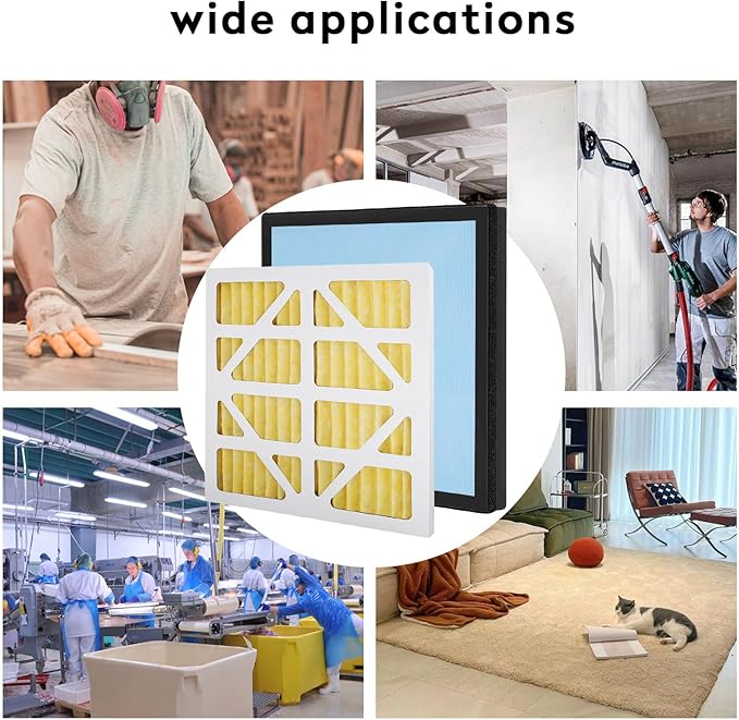 Upgraded 3 Pack MERV-11 Filter and 1 Pack HEPA& Activated Carbon Filter Replacement Set Compatible with AlorAir CleanShield HEPA 550 Air Scrubber (Pack of 4)