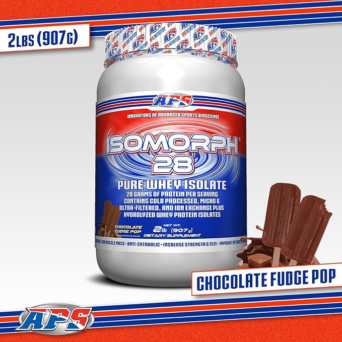 APS Nutrition Isomorph 28 Protein Powder | Pure Whey Isolate | Cold Pressed, Ultra- Filtered, & Ion Exchange Isolates | 28g Protein | 2 Pound (Chocolate Fudge Pop)