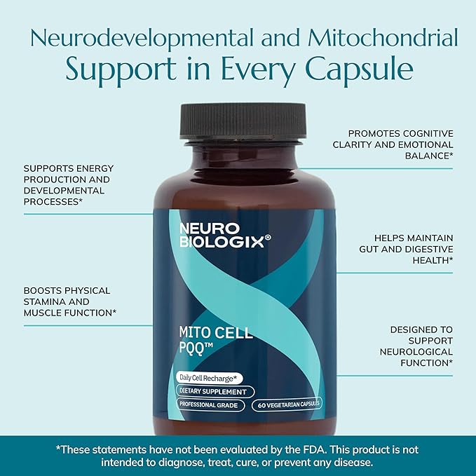 Mito Cell PQQ Supplement for Optimal Mitochondrial Support - Pyrroloquinoline Quinone Supplement to Promote Enhanced Energy & Performance & Cognitive Function - with CoQ10, NADH, Vitamin C & More