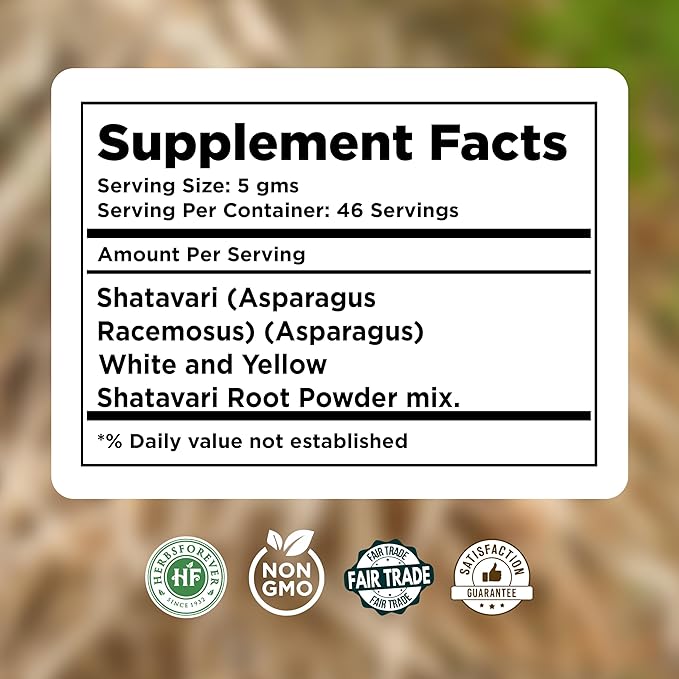 Shatavari Powder Asparagus Racemosus Lactation Support Herb Non GMO, Vegan 230 GMS