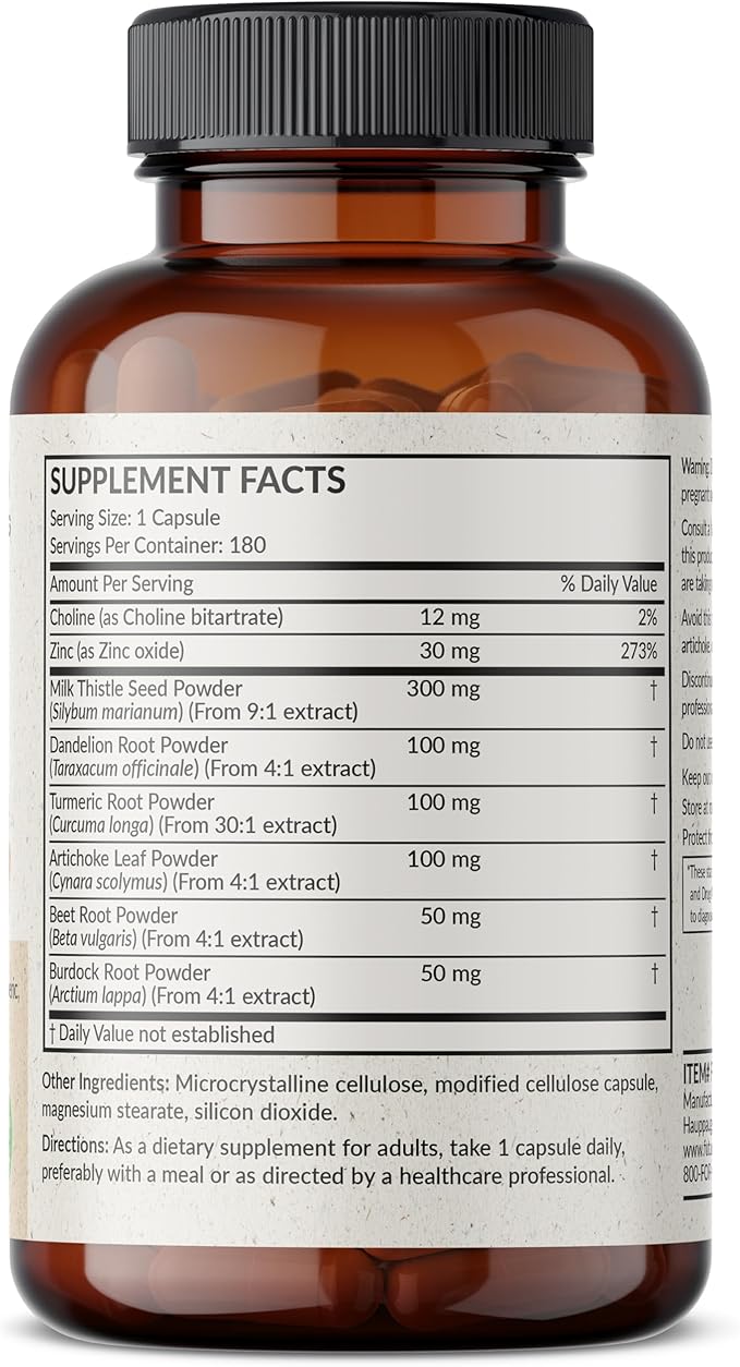Futurebiotics Liver Detox Advanced Detox & Cleanse Formula Supports Healthy Liver Function with Milk Thistle, Dandelion Root, Turmeric Artichoke Leaf, & More, Non-GMO, 180 Vegetarian Capsules