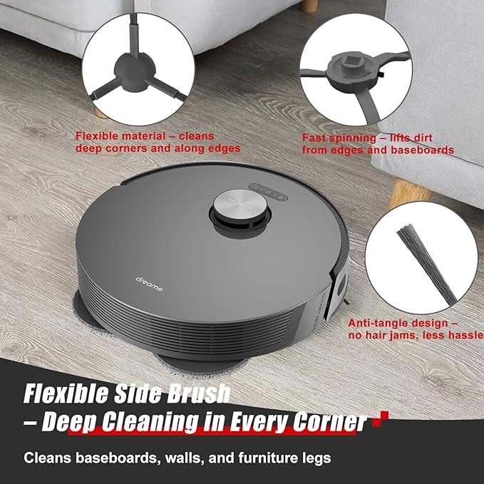 Accessories Kit for Dreame L10s Pro Ultra Heat / L10s Ultra Gen 2 / X30 Ultra Robot Vacuum, 2 Main Brushes, 4 HEPA Filters, 4 Mop Pads, 4 Vacuum Bags, 6 Side Brushes, 1 Cleaning Brush