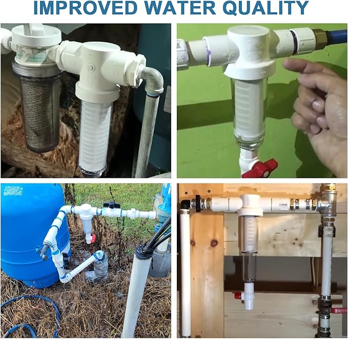 Replacement 1-1/2" 100 Mesh Spin Down Filter Screen FS1-1/2-Re for Rusco & Vu-Flow Filtration System, FS1 1/2-100 Water Filter Element Effectively Filters Sand and Silt, Well Pump Filter Screen-2 PACK