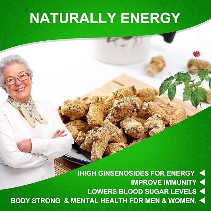 Wisconsin American Ginseng, 8OZ American Wisconsin Ginsengss Slices Root 西洋参/花旗参 Energy for Men & Women Ginseng in Soup, Tea Smoothies 4 Ounce Box of 2 Large Long-Branch