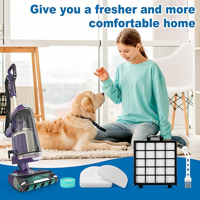 AZ4002 AZ4000 AZ4002W HEPA Filter Replacement Compatible with Shark POWERDETECT Upright Vacuum Cleaner and Shark Powered Lift-Away Heavy Duty Vacuum Suction, 6 Foam, 6 Felt, 2 HEPA, 2 Odor Cartridge