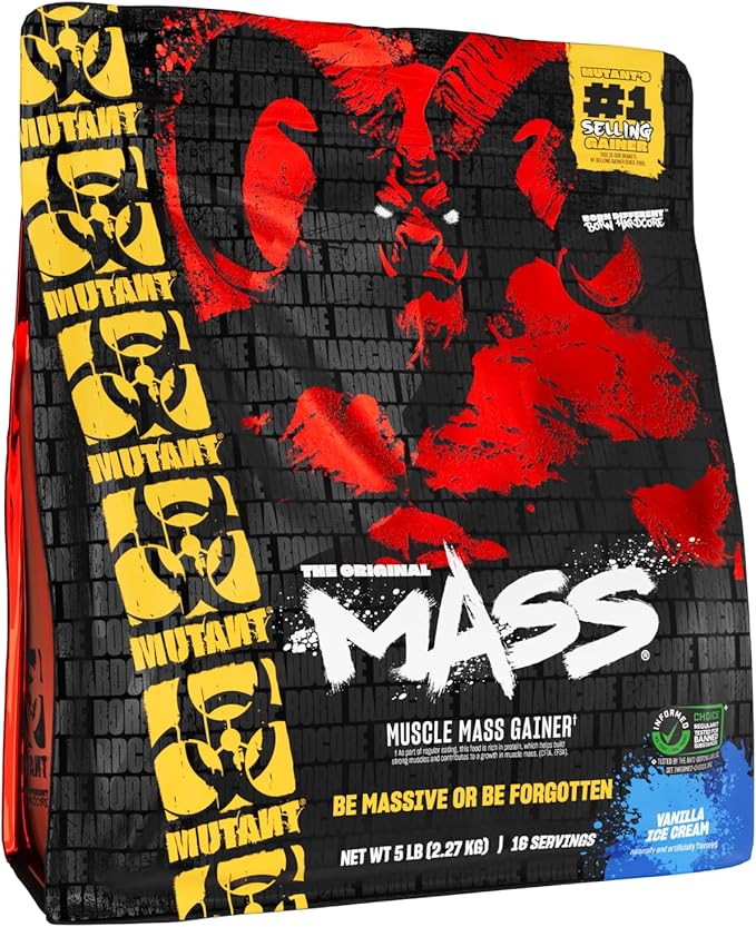 Mutant Mass | Weight Mass Gainer Protein Powder - high Calorie Protein Powder for Muscular Mass - Vanilla Ice Cream - 5 Pound