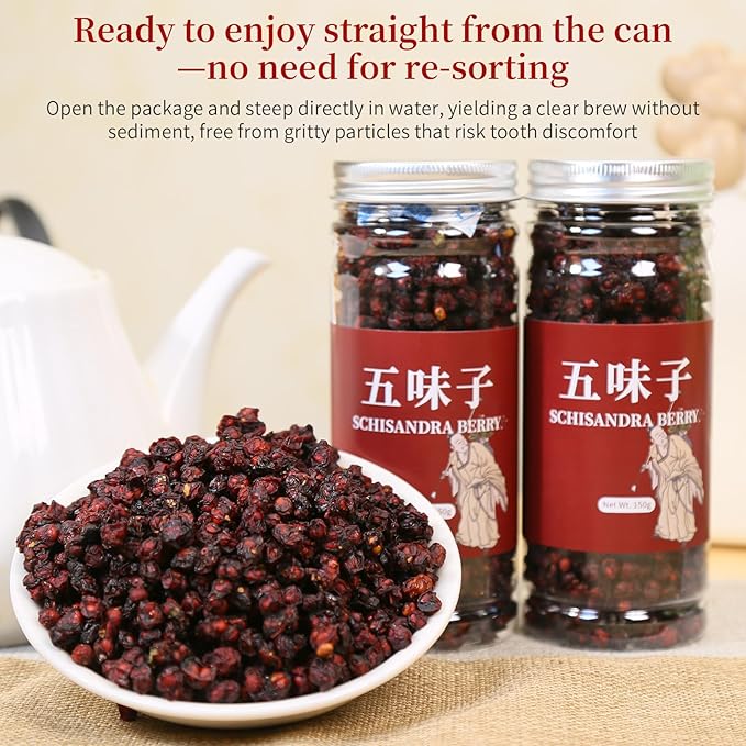 Wanhua Hall Schisandra Berry Dried Schisandra Chinensis 10.6oz/300g Schisandra Berry Tea Natural Wu Wei Zi Caffeine Free 五味子 五味子茶 北五味子