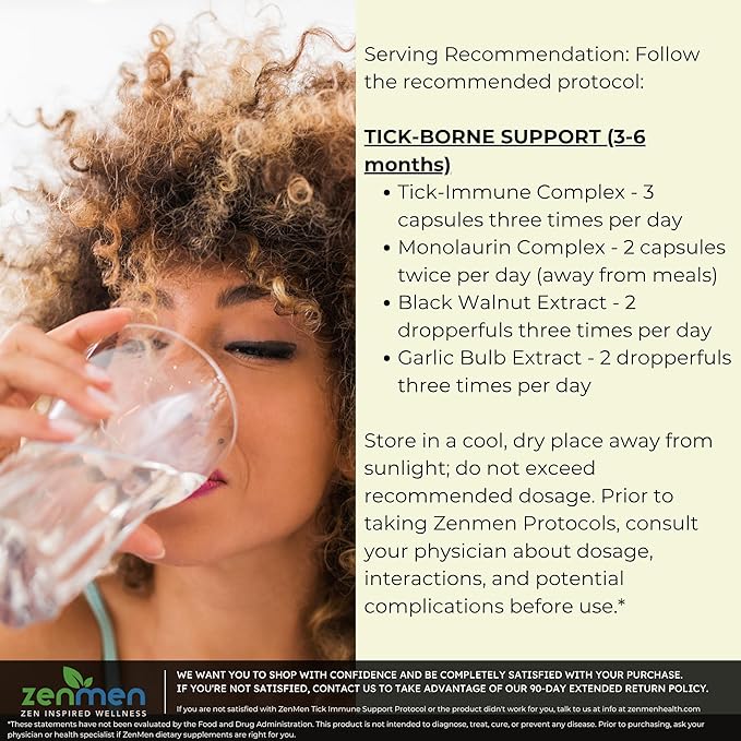 Zenmen Pre-Testing Lite Bundle - Helps Balance Your System Before Testing - 1 Tick Immune Support + 1 Monolaurin Capsules