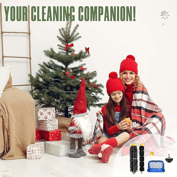 Replacement Parts Accessories Kit for iRobot Roomba 675 694 692 614 670 677 671 691 676 639 679 615 600 Series Robot Vacuum Attachment, 1 Front Caster Wheel,1 Bristle Brush, 6 Side Brush, 4 Filter