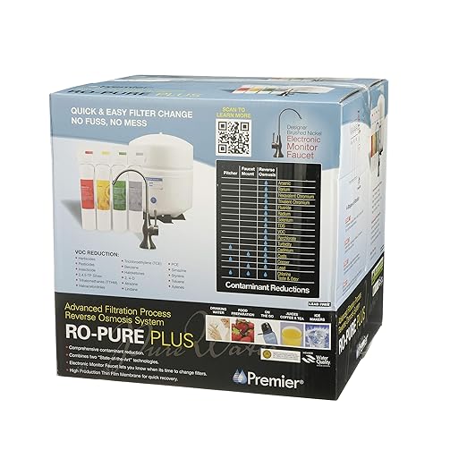 Watts Premier RO Pure Plus VOC 4 Stage Reverse Osmosis System Module with Built-In Check Valve Shutoff, Four Easy Push Button Filters, Sediment Filter, Carbon Block Filter, VOC Filter, Membrane