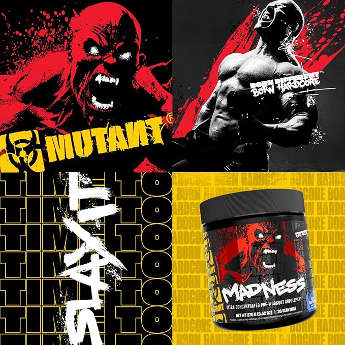 Mutant Madness | Pre Workout Powder Performance and Pump Blend Includes L-Citrulline, Beta-Alanine, Taurine, L-Tyrosine (Lemonade)