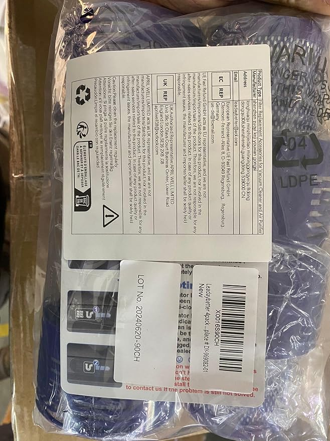 Leadaybetter 4pack Washable Hepa Filter Replacements for Dyson V10 SV12 Cordless Vacuum Cyclone Animal Absolute Total Clean Cordless Vacuum Cleaner, Replace # DY-969082-01