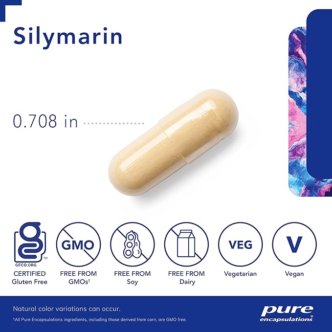Pure Encapsulations Silymarin - 250 mg Milk Thistle Per Capsule - Liver Health Support - Antioxidants Supplement - Non-GMO & Vegan - 60 Capsules