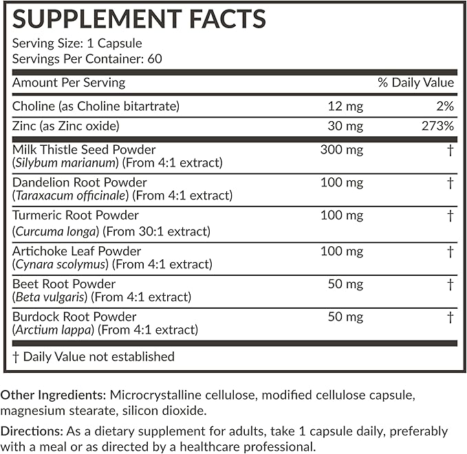 Futurebiotics Liver Detox Advanced Detox & Cleanse Formula Supports Healthy Liver Function with Milk Thistle, Dandelion Root, Turmeric Artichoke Leaf, & More, Non-GMO, 60 Vegetarian Capsules