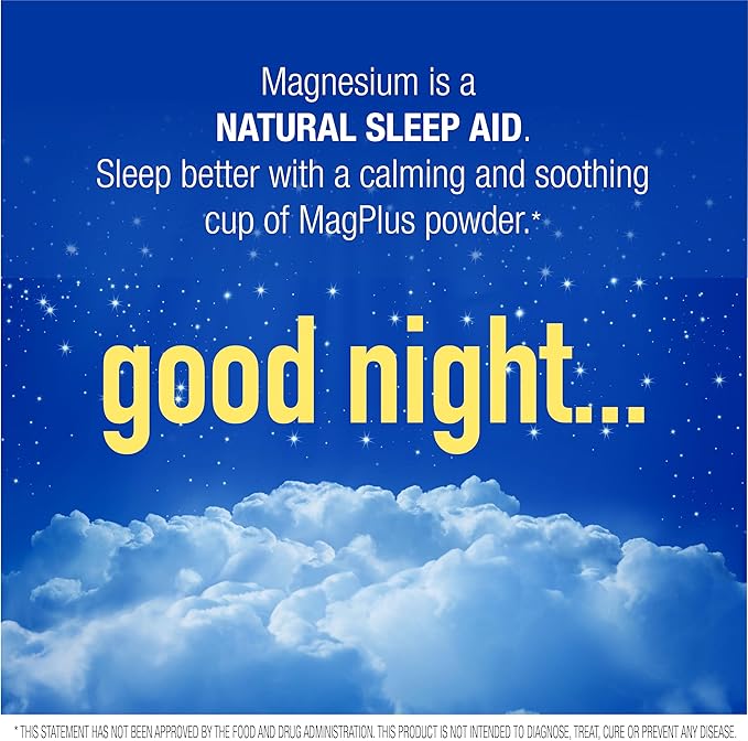 Magnesium Powder Supplement - MagPlus - Natural Calm Magnesium Drink - Magnesium Supplement for Muscles, Sleep and Constipation Relief (Unflavored)